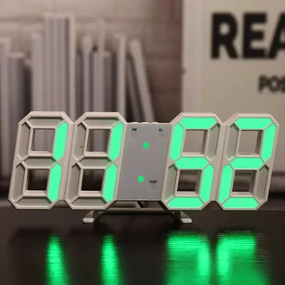 Ceas digital cu LED-uri 3D pentru decorarea peretelui dormitorului Modul nocturn strălucitor Ceas electronic reglabil Ceasuri Decor pentru casă Grădină