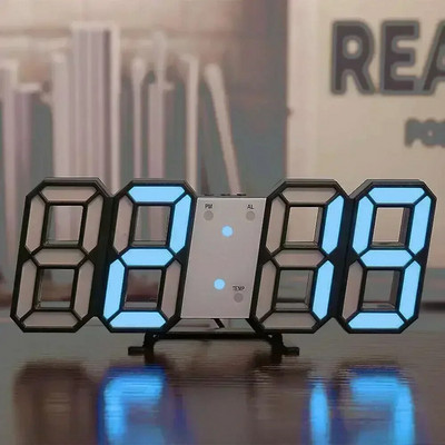 Ceas digital cu LED-uri 3D pentru decorarea peretelui dormitorului Modul nocturn strălucitor Ceas electronic reglabil Ceasuri Decor pentru casă Grădină