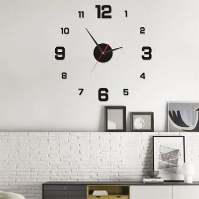 Ceas digital cu design modern și simplu DIY Ceas de perete silențios Decorare de perete pentru cameră Decorare interioară Ceas autocolant de perete fără lovituri