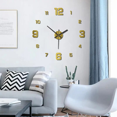 Ceas digital cu design modern și simplu DIY Ceas de perete silențios Decorare de perete pentru cameră Decorare interioară Ceas autocolant de perete fără lovituri