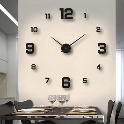 Ceas digital cu design modern și simplu DIY Ceas de perete silențios Decorare de perete pentru cameră Decorare interioară Ceas autocolant de perete fără lovituri