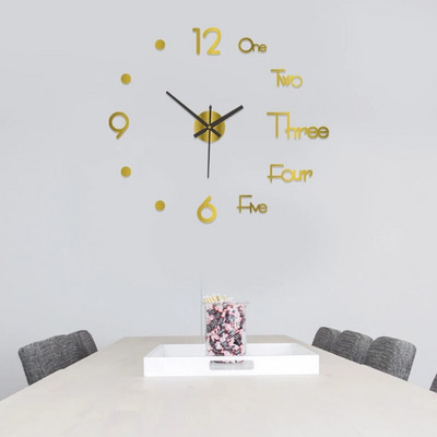 Ceas digital cu design modern și simplu DIY Ceas de perete silențios Decorare de perete pentru cameră Decorare interioară Ceas autocolant de perete fără lovituri