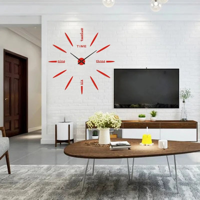 Ceas digital cu design modern și simplu DIY Ceas de perete silențios Decorare de perete pentru cameră Decorare interioară Ceas autocolant de perete fără lovituri