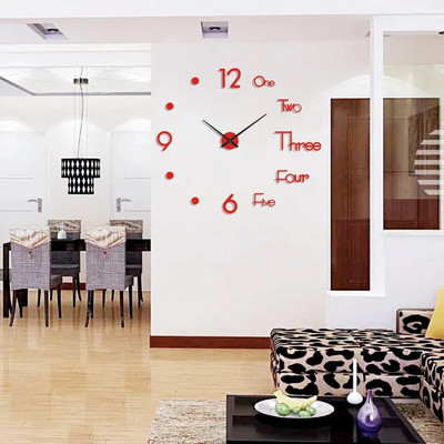 Ceas digital cu design modern și simplu DIY Ceas de perete silențios Decorare de perete pentru cameră Decorare interioară Ceas autocolant de perete fără lovituri