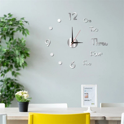 Ceas digital cu design modern și simplu DIY Ceas de perete silențios Decorare de perete pentru cameră Decorare interioară Ceas autocolant de perete fără lovituri