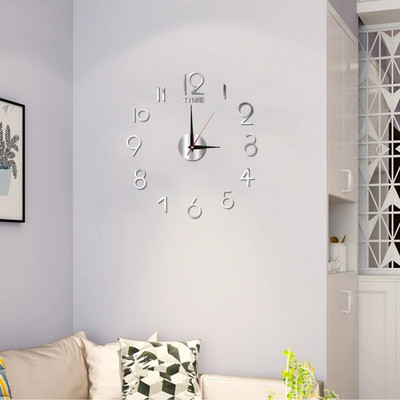 Ceas digital cu design modern și simplu DIY Ceas de perete silențios Decorare de perete pentru cameră Decorare interioară Ceas autocolant de perete fără lovituri