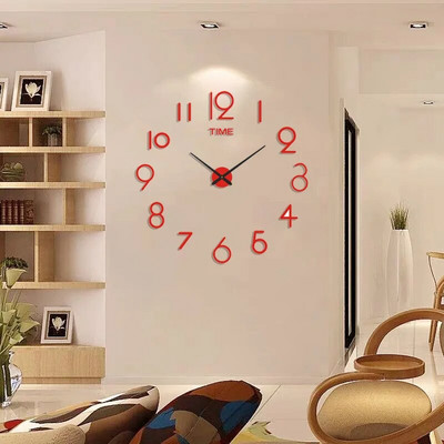 Ceas digital cu design modern și simplu DIY Ceas de perete silențios Decorare de perete pentru cameră Decorare interioară Ceas autocolant de perete fără lovituri