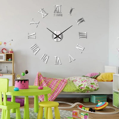 Ceas digital cu design modern și simplu DIY Ceas de perete silențios Decorare de perete pentru cameră Decorare interioară Ceas autocolant de perete fără lovituri