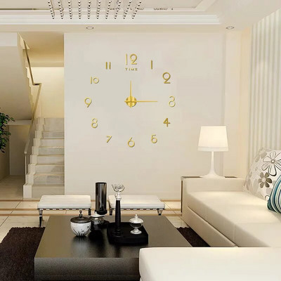 Ceas digital cu design modern și simplu DIY Ceas de perete silențios Decorare de perete pentru cameră Decorare interioară Ceas autocolant de perete fără lovituri