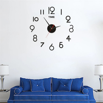 Ceas digital cu design modern și simplu DIY Ceas de perete silențios Decorare de perete pentru cameră Decorare interioară Ceas autocolant de perete fără lovituri