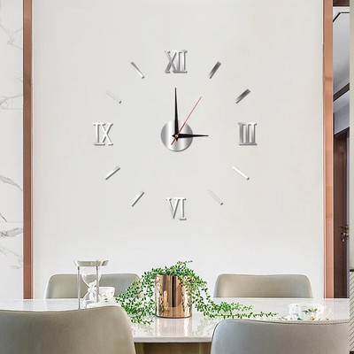 Ceas digital cu design modern și simplu DIY Ceas de perete silențios Decorare de perete pentru cameră Decorare interioară Ceas autocolant de perete fără lovituri