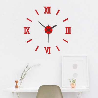 Ceas digital cu design modern și simplu DIY Ceas de perete silențios Decorare de perete pentru cameră Decorare interioară Ceas autocolant de perete fără lovituri