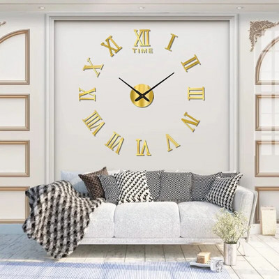 Ceas digital cu design modern și simplu DIY Ceas de perete silențios Decorare de perete pentru cameră Decorare interioară Ceas autocolant de perete fără lovituri