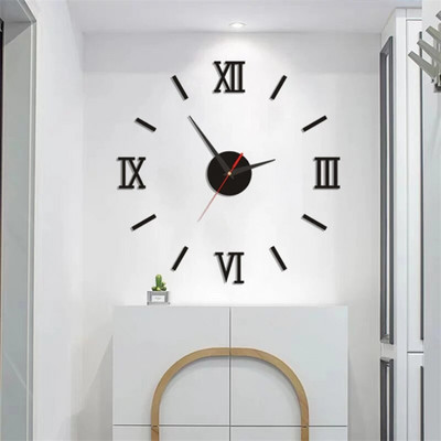 Ceas digital cu design modern și simplu DIY Ceas de perete silențios Decorare de perete pentru cameră Decorare interioară Ceas autocolant de perete fără lovituri