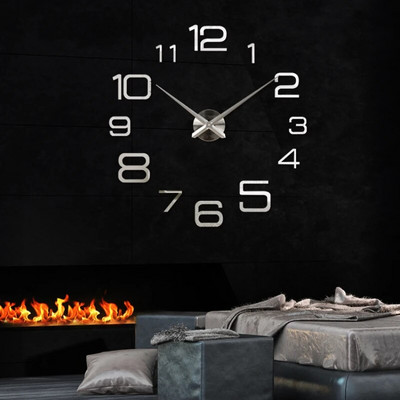 Ceas digital cu design modern și simplu DIY Ceas de perete silențios Decorare de perete pentru cameră Decorare interioară Ceas autocolant de perete fără lovituri