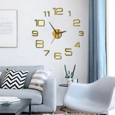 Ceas digital cu design modern și simplu DIY Ceas de perete silențios Decorare de perete pentru cameră Decorare interioară Ceas autocolant de perete fără lovituri
