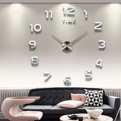 Ceas digital cu design modern și simplu DIY Ceas de perete silențios Decorare de perete pentru cameră Decorare interioară Ceas autocolant de perete fără lovituri
