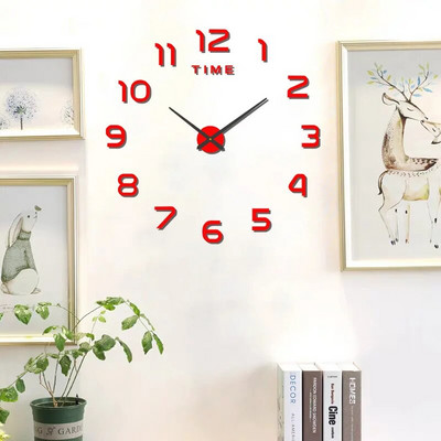 Ceas digital cu design modern și simplu DIY Ceas de perete silențios Decorare de perete pentru cameră Decorare interioară Ceas autocolant de perete fără lovituri