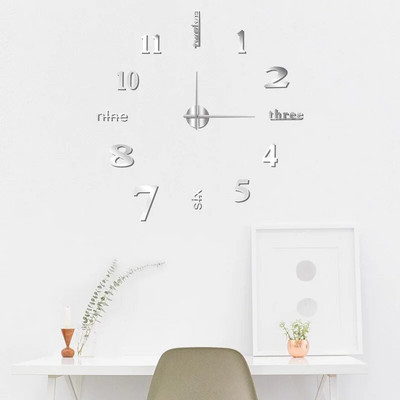 Ceas digital cu design modern și simplu DIY Ceas de perete silențios Decorare de perete pentru cameră Decorare interioară Ceas autocolant de perete fără lovituri