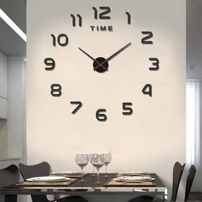 Ceas digital cu design modern și simplu DIY Ceas de perete silențios Decorare de perete pentru cameră Decorare interioară Ceas autocolant de perete fără lovituri