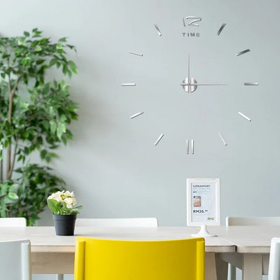 Ceas digital cu design modern și simplu DIY Ceas de perete silențios Decorare de perete pentru cameră Decorare interioară Ceas autocolant de perete fără lovituri