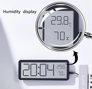 Οθόνη LCD Ψηφιακό ρολόι τοίχου Ώρα Θερμοκρασία Υγρασία Εμφάνιση Ηλεκτρονικό Ρολόι Κρεμαστό Επιτραπέζιο Ψηφιακό Ρολόι Τροφοδοτείται από μπαταρία