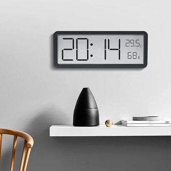 Οθόνη LCD Ψηφιακό ρολόι τοίχου Ώρα Θερμοκρασία Υγρασία Εμφάνιση Ηλεκτρονικό Ρολόι Κρεμαστό Επιτραπέζιο Ψηφιακό Ρολόι Τροφοδοτείται από μπαταρία
