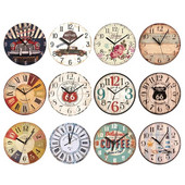 Ceas de perete vintage Ceasuri silențioase rotunde Carfts din lemn montate pe perete Decor artistic pentru acasă dormitor living Decor birou