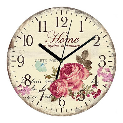 Ceas de perete vintage Ceasuri silențioase rotunde Carfts din lemn montate pe perete Decor artistic pentru acasă dormitor living Decor birou