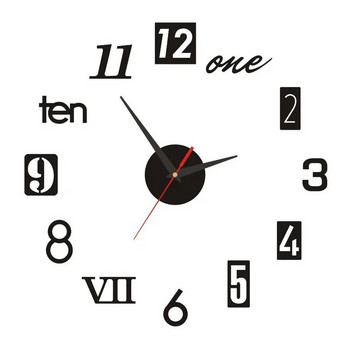 2023 Нов 3D римски цифри Акрилно огледало Стикер за стенен часовник Модни Направи си сам кварцови часовници Часовник Декорация на дома Стикери за всекидневна
