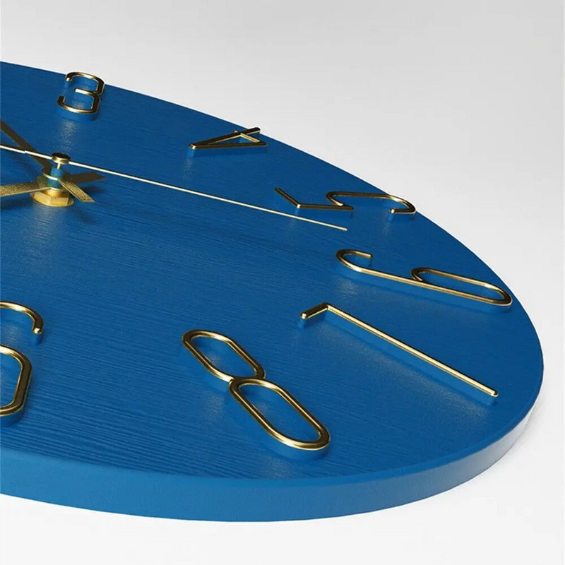 Ukrasni plastični zlatni zidni sat s velikim brojevima 30 cm plava kava bijela crna zelena dekoracija kuhinje modernog dizajna na zidu