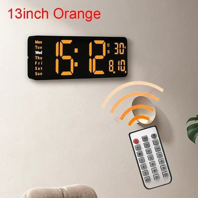 Ceas digital de perete Ceas cu alarmă mare Telecomanda Data Săptămâna Ceas cu temperatură Alarme duble Ceas cu afișaj LED Camera de zi Decembrie