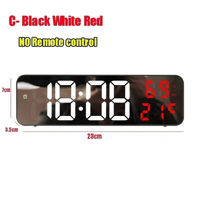 Ceas digital de perete Ceas cu alarmă mare Telecomanda Data Săptămâna Ceas cu temperatură Alarme duble Ceas cu afișaj LED Camera de zi Decembrie