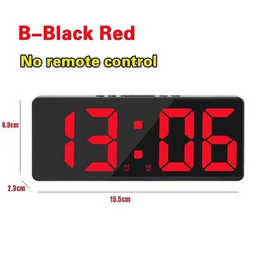 Ceas digital de perete Ceas cu alarmă mare Telecomanda Data Săptămâna Ceas cu temperatură Alarme duble Ceas cu afișaj LED Camera de zi Decembrie