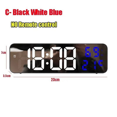 Ceas digital de perete Ceas cu alarmă mare Telecomanda Data Săptămâna Ceas cu temperatură Alarme duble Ceas cu afișaj LED Camera de zi Decembrie