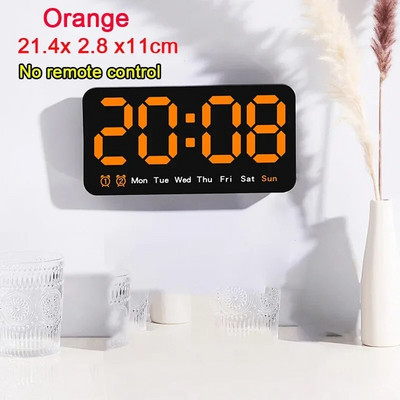 Ceas digital de perete Ceas cu alarmă mare Telecomanda Data Săptămâna Ceas cu temperatură Alarme duble Ceas cu afișaj LED Camera de zi Decembrie