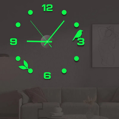 Noul ceas digital de perete pentru casă și decorare Ornamente decorative pentru living DIY autocolant acrilic cu oglindă cuarț modern