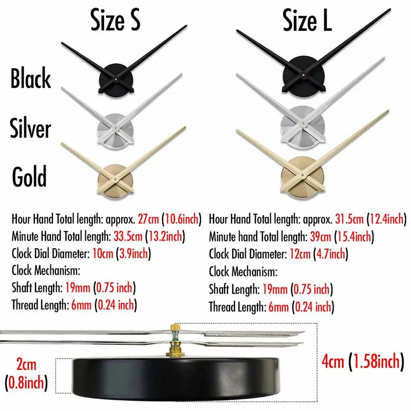 MCDFL „pasidaryk pats“ didelis sieninis laikrodis, metalinis mechanikas, priedai Modeliai su varikliu dekoruoti namų dekoro elementai su nemokamu pristatymu, interjero dizainas