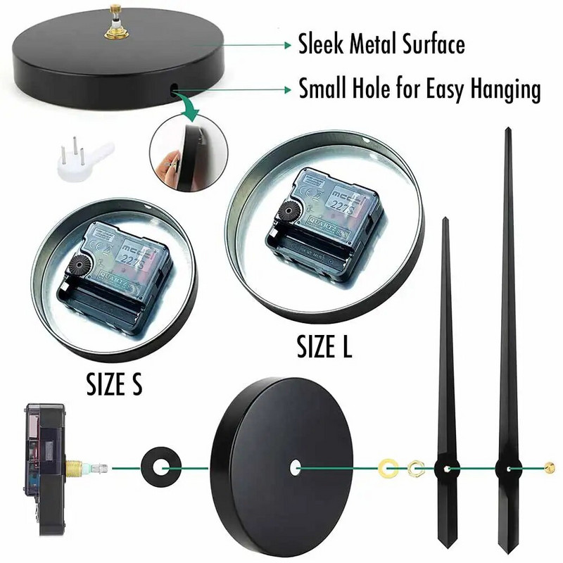 MCDFL „pasidaryk pats“ didelis sieninis laikrodis, metalinis mechanikas, priedai Modeliai su varikliu dekoruoti namų dekoro elementai su nemokamu pristatymu, interjero dizainas