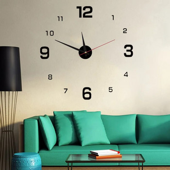 3D стенен часовник Светещи стенни часовници без рамки Направи си сам цифров часовник Стикери за стена Безшумен часовник за дома Всекидневна Декорация на стена на офис