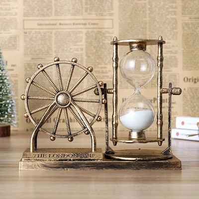 Vintage creativ rotativ roată Ferris roată clepsidră ornament bile de cristal cadou de artizanat pentru acasă dormitor birou birou decor