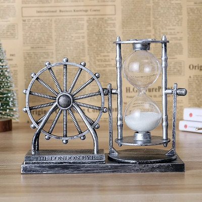 Vintage creativ rotativ roată Ferris roată clepsidră ornament bile de cristal cadou de artizanat pentru acasă dormitor birou birou decor