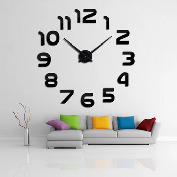 Κορυφαία μόδα τρισδιάστατο ρολόι τοίχου reloj de pared ρολόι χαλαζία μοντέρνα diy ρολόγια σαλονιού μεγάλα διακοσμητικά αυτοκόλλητα murale horloge
