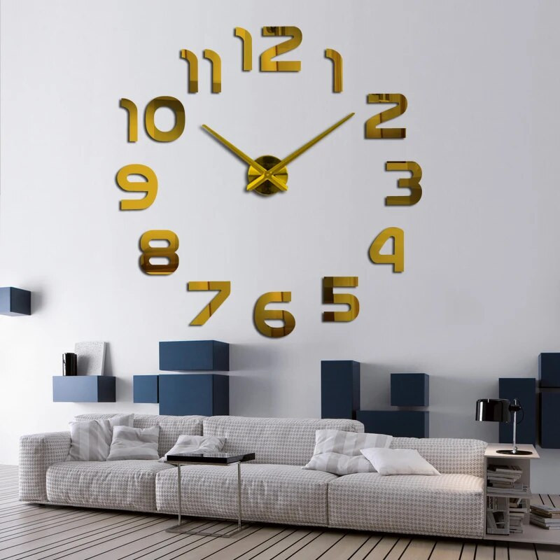 Moodne 3D-seinakell reloj de pared kvartskell kaasaegne isetehtud kellad elutuba suured dekoratiivsed horloge seinamaalingud kleebised