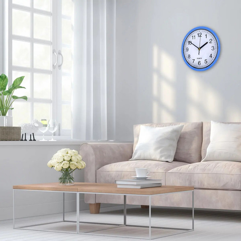 Vaikne seinakell Vaikne ümmargune seinakell 8-tolline akutoitega seinakell elutuppa, kodumagamistoa kööki