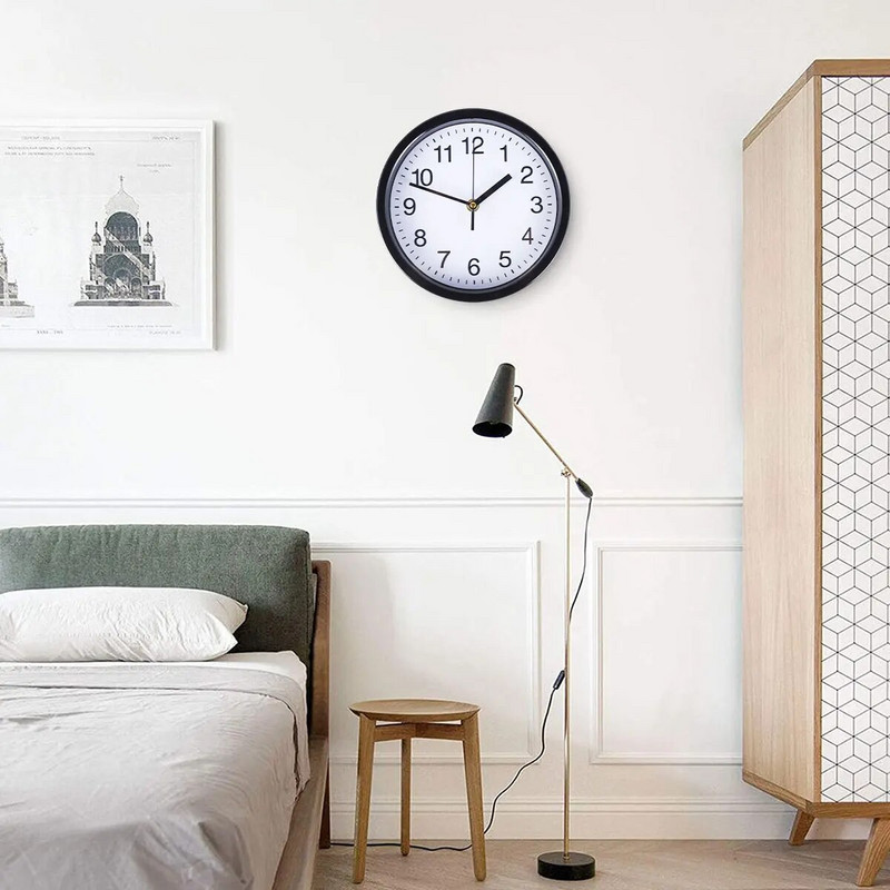 Vaikne seinakell Vaikne ümmargune seinakell 8-tolline akutoitega seinakell elutuppa, kodumagamistoa kööki