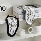 Ceas suprarealist cu răsucire de topire, în stil Salvador Dali, ceas de perete cu piedestal, modern, birou, raft, ceasuri decorative de birou
