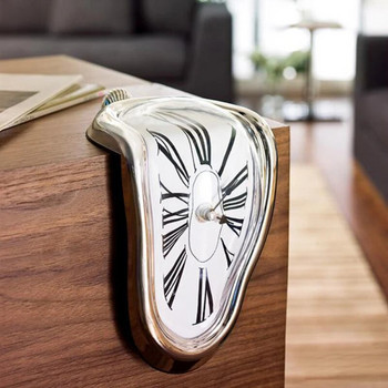 Сюрреалистичен, топящ се въртящ се часовник Салвадор Дали, стил на пиедестал, стенен часовник, модерен домашен офис, рафт за книги, настолни декоративни часовници
