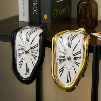 Сюрреалистичен, топящ се въртящ се часовник Салвадор Дали, стил на пиедестал, стенен часовник, модерен домашен офис, рафт за книги, настолни декоративни часовници