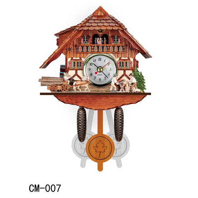 Ceas cu cuc creativ în stil retro Ceas deşteptător de perete, casă din lemn, pasăre, sufragerie, dormitor, decorare pentru sufragerie